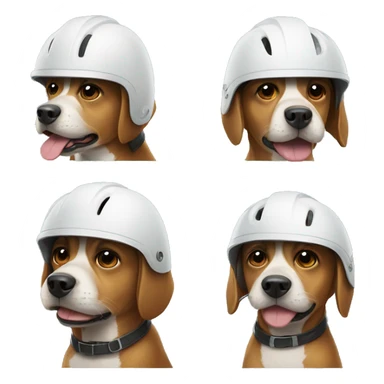 dog wearing a helmet sticker