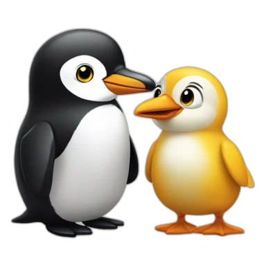 pinguim e joaninha apaixonados sticker