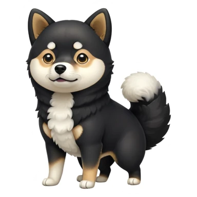 cute black Shiba Inu dog standing full body view sticker