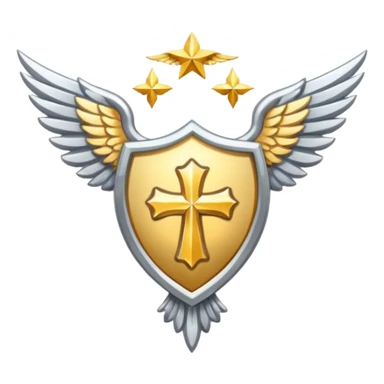 holy emblem with silver wings  sticker