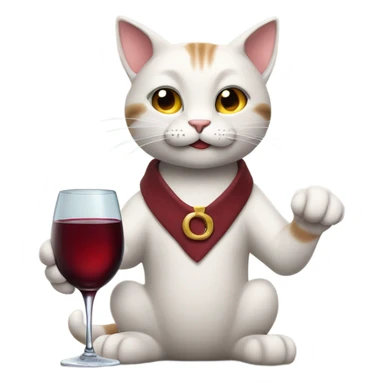 smug looking cat drinking a glass of wine sticker