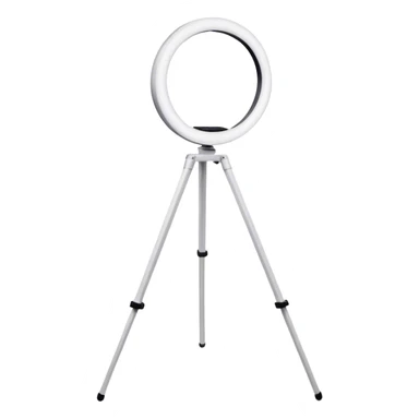 white glowing ring light on white tripod sticker