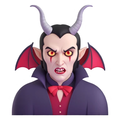 Vampire with demonic horns sticker