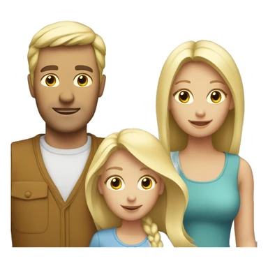 Create Family. Mother (blond), father, two blond Girls  sticker