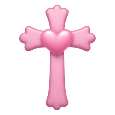 cross with heart and bow in pastell pink sticker