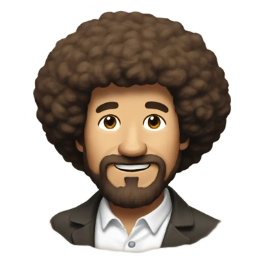 Bob Ross painting portrait of taco sticker