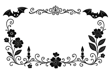 Remove the background and any text from this goth banner, keep it cute, expressive, minimal, in the style of imagen-4-fast-KaUtLiSA10F, with a transparent background. sticker