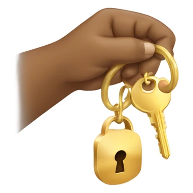 a light brown hand hovers giving some gold keys sticker