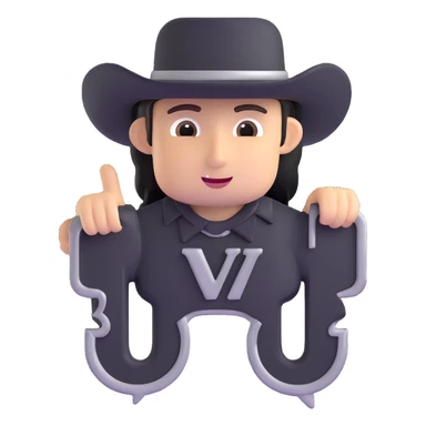 BLK letters in western cowboy font with silver outline sticker