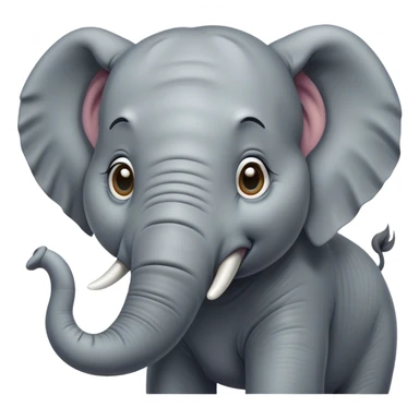 Cinematic Comical Elephant Portrait Emoji, Head tilted dramatically with an exaggeratedly amused expression, featuring a striking gray hide with whimsical wrinkles and wide, expressive eyes full of playful disbelief, Simplified yet hilariously expressive features, highly detailed, glowing with a slightly sassy glow, high shine, dramatic yet playful, stylized with an air of cheeky mischief, bright and endearing, soft glowing outline, capturing the essence of a spirited and over-the-top elephant, so meme-worthy it feels like it could trumpet its way into internet fame instantly! sticker