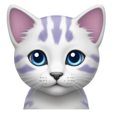 Purple kitten blue eyes sticker