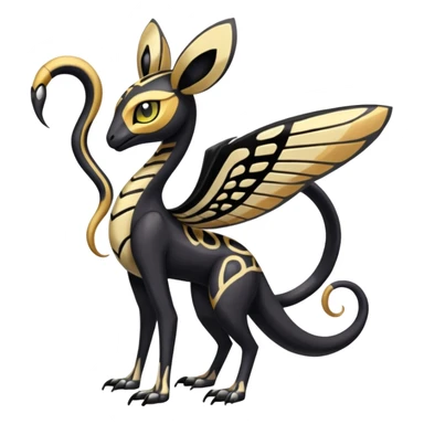  Egyptian Smooth Soft Glossy Tribal Exotic Colorful Tropical Meloetta-Venom-Heliolisk-Helioptile-Monster-Animal-Pokémon-Fakémon-fusion, full body, tribal markings  sticker