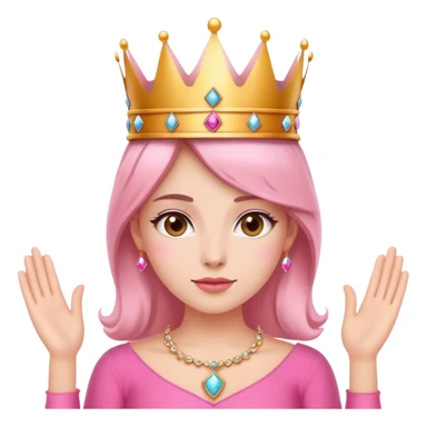 Attractive woman with crown on her head and pink outfit  sticker