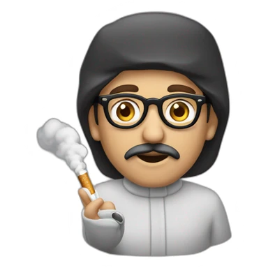 Un arabe chauve avec des petites lunettes en train de fumé un cigare sticker