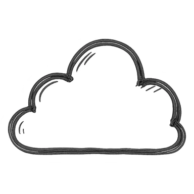 hand drawn outlined icon of a cloud, no fill sticker