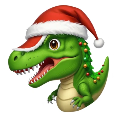 T-Rex with a Santa hat sticker