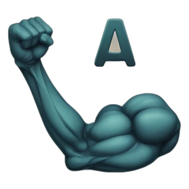 Arm flexing with letter alpha tattoo sticker