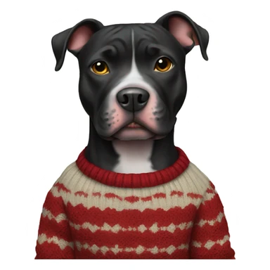 black pitbull with sweater sticker