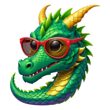 colorful dragon wearing sunglasses sticker