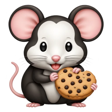 black mouse eating cookie sticker
