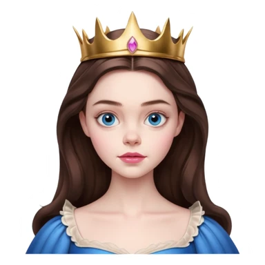 Elle fanning as princess Aurora in Maleficent but with chocolate brown hair and blue eyes, slightly bigger pink lips. and looking 25 years old sticker