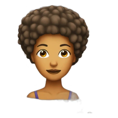 a mixed-color woman with an orange afro sticker