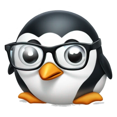 Penguin with fat belly wearing glasses sticker