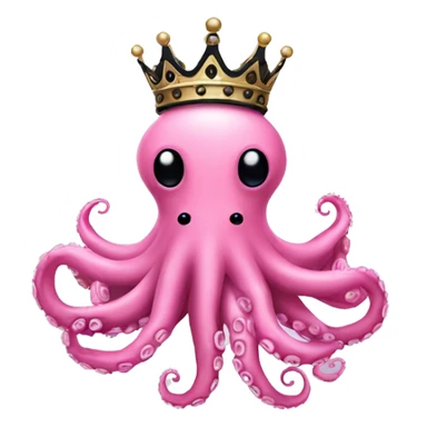 Pink octopus with black crown sticker
