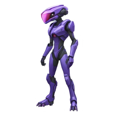 a XLR8-Genesect-Raptor-Fakémon—hybrid with a futuristic visor-helmet full body sticker