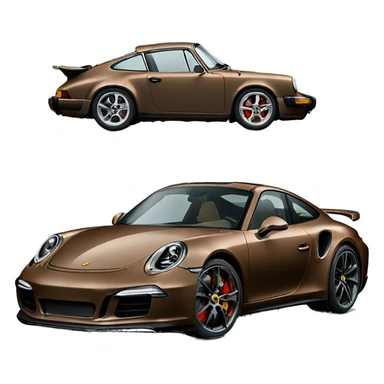 Brown porche 911gts sticker