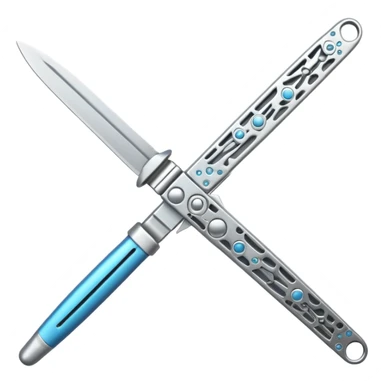 Silver colour butterfly knife not golden sticker