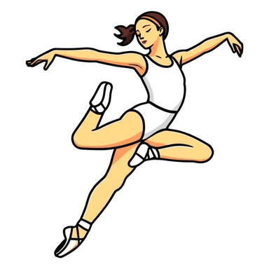 Beautiful dancer with side leg to extension sticker
