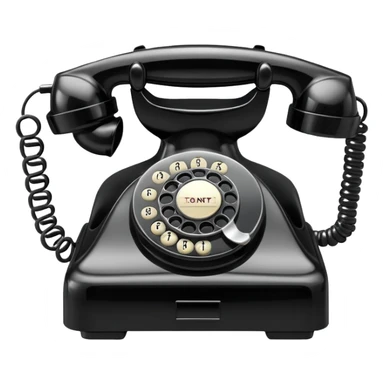 black telephone, classic rotary dial phone sticker