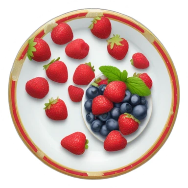 assiette fraise framboise myrtille sticker
