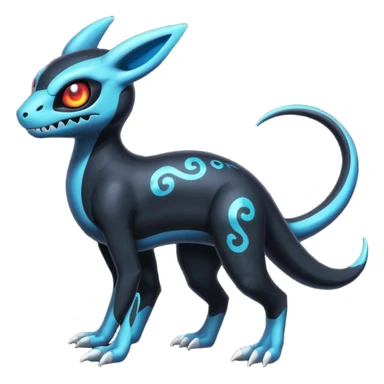 Shiny Duskull-Salandit-Umbreon-Fakémon-hybrid-creature (full body)  sticker