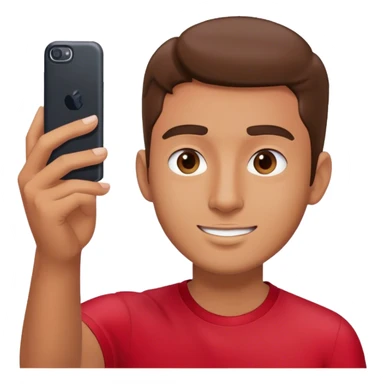 male portrait with red shirt taking a selfie  sticker