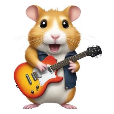 Hamster playing the electric guitar sticker