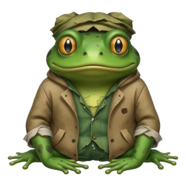 homeless poor frog sticker