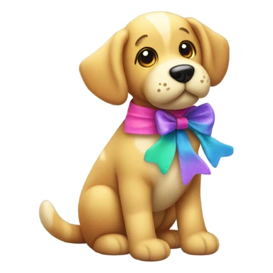 Jelly cat dog wearing a bow sticker
