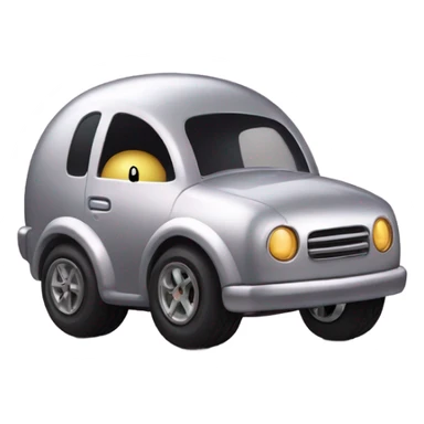 Metal cute black eyes Kirby ball driving on 4 car wheels sticker