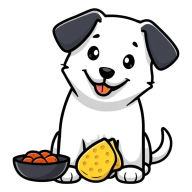 Top dog eating lunch sticker