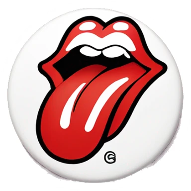Rolling Stones tongue logo with name "Gomp" in writing sticker