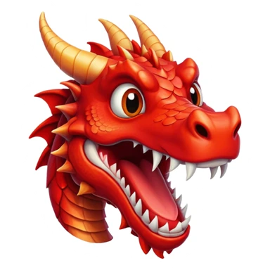 Crazy Funny Red Dragon Head sticker