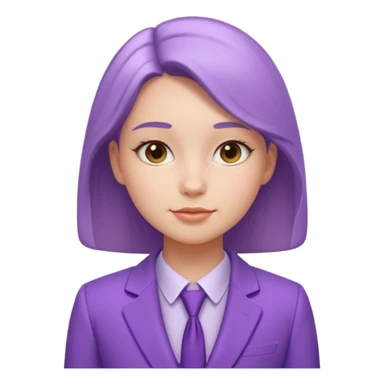 lavender-purple girl's Suit, smooth rounded neckline, simple design, glossy surface, plain background. Negative: Girls, only suit. sticker