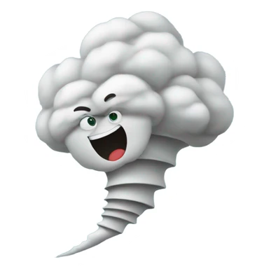 Tornado with a face sticker