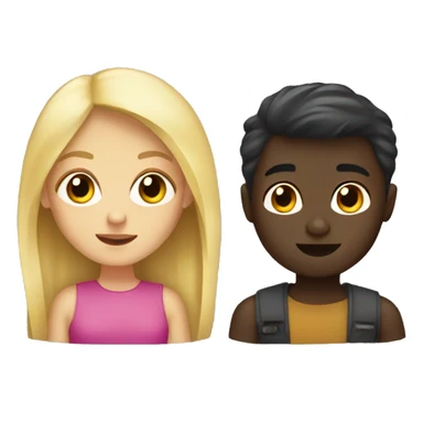 Blonde girl and dark skinned boy sticker