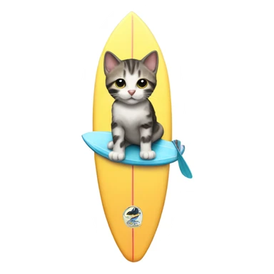 Kitten on a surfboard sticker