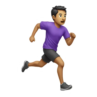 liuxiang running fast purple shirt sticker