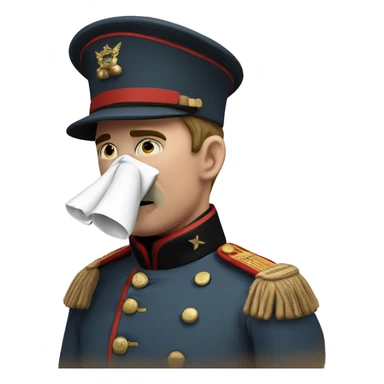 British soldier in the Crimean War blows his nose sticker