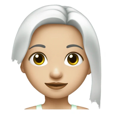 Niña de piel blanca con ojos verdes y pelo liso sticker